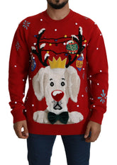 Dolce & Gabbana Red Christmas Dog Pullover Cashmere Sweater -   -  Dolce & Gabbana.